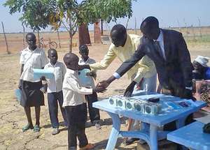 Distribution of report cards at the Gumriak school