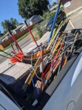 A load of tools, moving a garden hub is no joke!