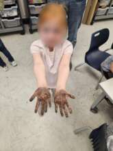 Student at a garden workshop