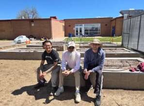 Part of the school Garden Build Crew