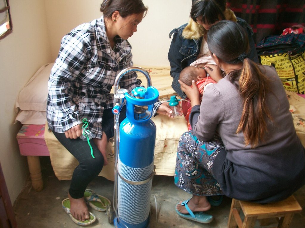 This baby was treated for pneumonia at the clinic.
