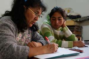 The girls receiving tutoring