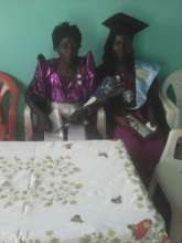 Justine at graduation with her mother