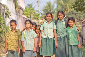 Children love walking home from school together