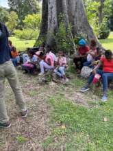 In the shade after learning how to make compost
