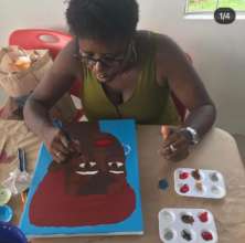 Painting during the adult class