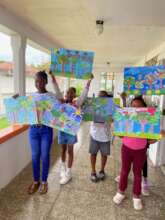 Children With Their Completed Forest Poster