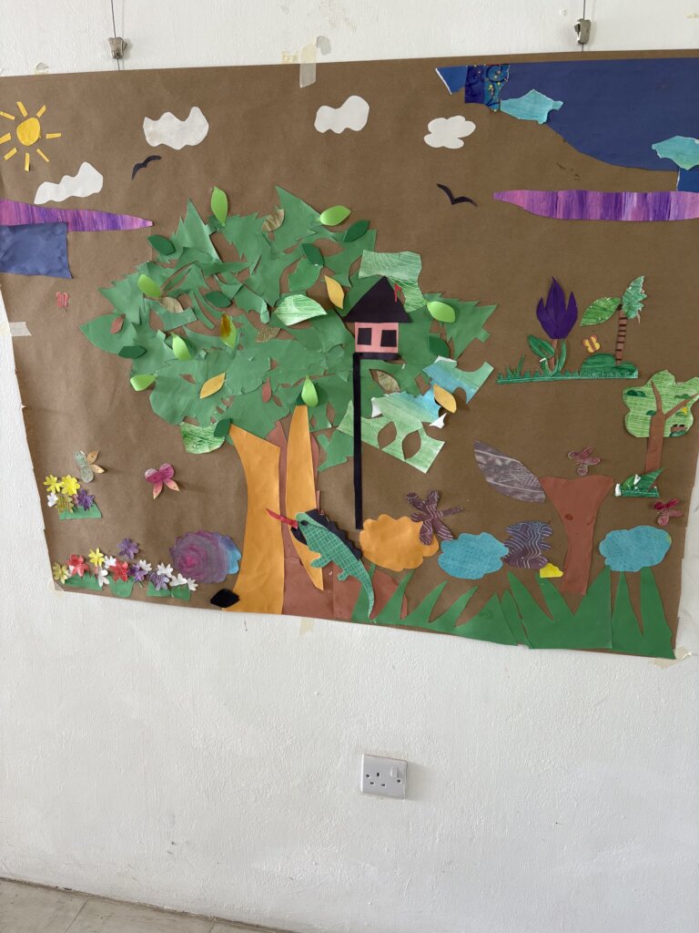 Mural Made From Paste Paper By The Teachers