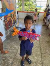 Paper Mache sculpture of shark