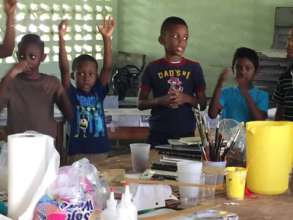 Children getting ready to create