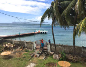 Preparations in the yard of the centre