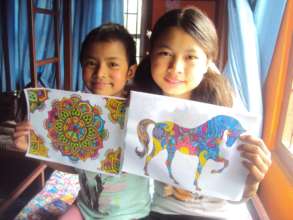 PRIYA,Class-7 and SUSMITA, Class-1 with their ARTS