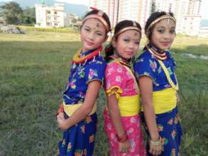 Children on traditional Nepali Dresses.