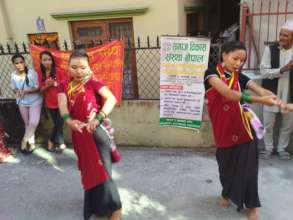 Children dancing at DEUSIBHAILO in DIPAWALI Festiv