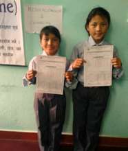 SRIJANA &PEMBA, class-3 received full marks A+ .