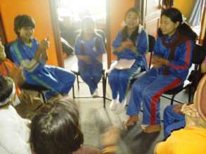 Enjoying with Singing songs on group.