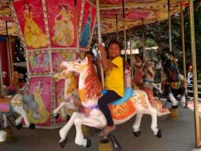 Children enjoying on horse riding at Fun-Park.
