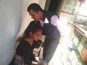 Saraswati's health checking at clinic