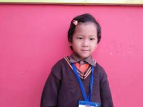 SABITA,class-LKG ready for her school .