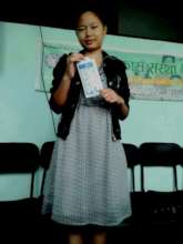 PRIYA, class-9 received award on debate.