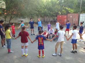 The football camp training in full swing