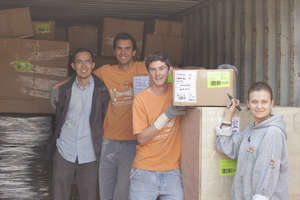 Preparing shipments for frontline charities