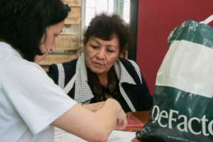 Doing the paperwork for a grateful recipient