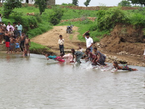 Girls' swimming competition on Founders Day