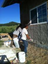 Plastering Straw/Cob Home on Pine Ridge