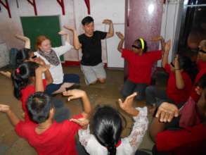Dance activity with volunteers.