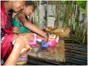 Immersing themselves in organic gardening!