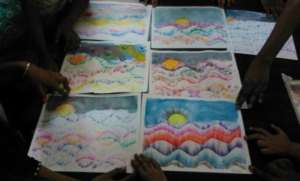 Mixed Media Painting done by girls