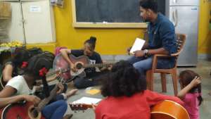Music classes for Udaan beneficiaries.