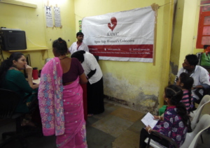 Udaan beneficiaries getting checked at eye camp