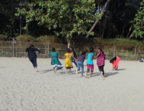 Girls had a great time at the beach