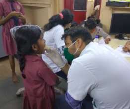 Udaan beneficiaries attending dental camp
