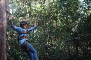 Man Chantha was doing her jumping activities