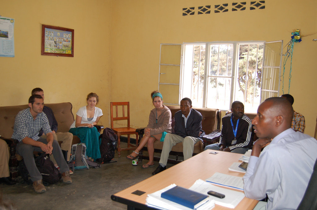 Meeting with the community leadership.