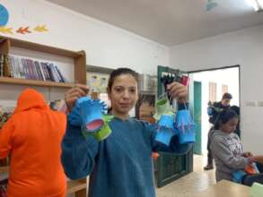 Making lanterns to decorate library for Ramadan