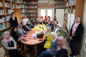 Librarians participating in a training session