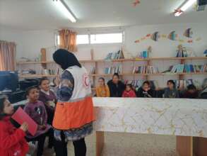 A visit by Palestine Red Crescent Society's member