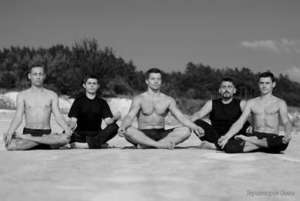 Vlad (2nd on the left) with his fellow yogis