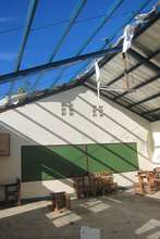 School in Tacloban loses its roof in the typhoon