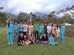 Some of he scholars on campus between classes