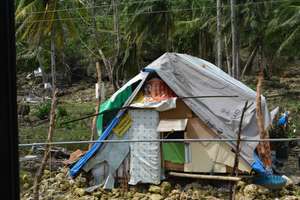 residents of Samar and Panay survive in ruins