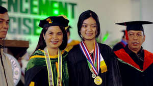 Ms. Lourdes, Elisha and VSU advisor
