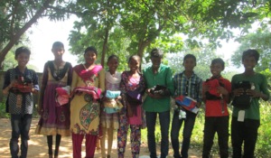 Children are happy to recieve the support