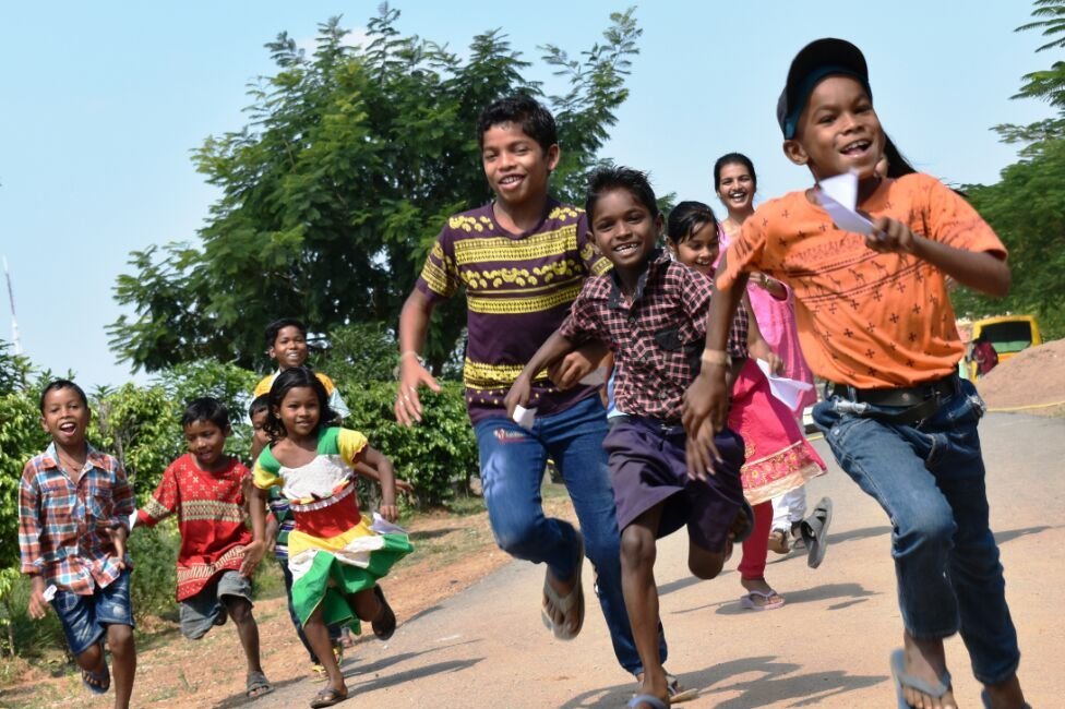 Children are enjoying in a camp