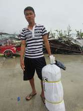 Jerome, Guiuan resident and tent beneficiary