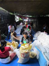 Volunteers repacking at CDRC headquarters